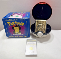 Pokemon 23k Gold Plated Jigglypuff Trading Card COA 1999 Blue Box Burger King - Image 1