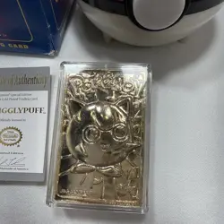 Pokemon 23k Gold Plated Jigglypuff Trading Card COA 1999 Blue Box Burger King - Image 4