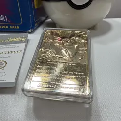 Pokemon 23k Gold Plated Jigglypuff Trading Card COA 1999 Blue Box Burger King - Image 5