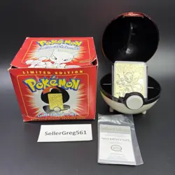 1999 Burger King Mewtwo Pokemon 23K Gold Plated Card With Box COA Vintage - Image 1