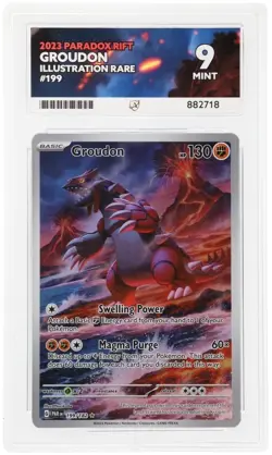 Groudon 199/182 ACE 9 IR Paradox Rift Pokemon Card Game - Image 1