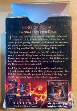 CCG 845 Lord of the Rings English Gandalf Starter Deck 5 Cards Missing - Image 3