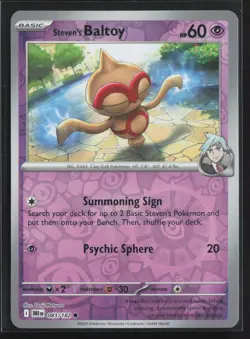 Pokemon TCG Destined Rivals - 083/182 Steven's Baltoy - Reverse Holo NM - Image 1