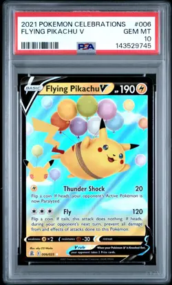 2021 POKEMON CELEBRATIONS #006 FLYING PIKACHU V PSA 10 - Image 1