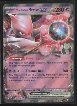 Pokemon TCG Destined Rivals - 081/182 Team Rocket's Mewtwo ex - Holofoil NM - Image 1