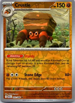 Crustle 052/086 Uncommon Black Bolt Pokemon Reverse Holo Near Mint - Image 1