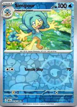 Simipour 018/086 Uncommon Black Bolt Pokemon Reverse Holo Near Mint - Image 1