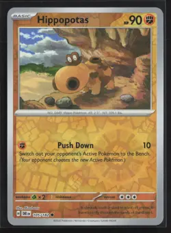 Pokemon TCG Destined Rivals - 105/182 Hippopotas - Reverse Holo NM - Image 1
