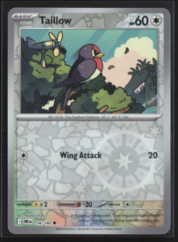 Pokemon TCG Destined Rivals - 156/182 Taillow - Reverse Holo NM - Image 1