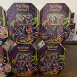 POKEMON TCG MEGA MOONLIT TIN MEGA GENGAR EX LOT OF 4 New Factory Sealed - Image 1