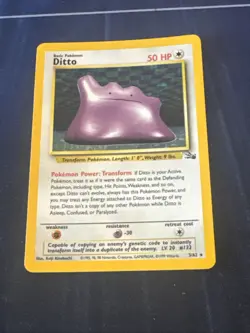 Pokemon TCG Ditto Fossil 3/62 Holo Unlimited Holo Rare 1999 WOTC - Image 1