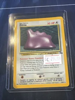 Pokemon TCG Ditto Fossil 3/62 Holo Unlimited Holo Rare 1999 WOTC - Image 3