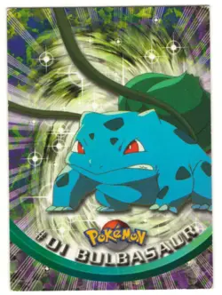 1999 TOPPS POKEMON - # 1 BULBASAUR - BLACK LOGO - TV ANIMATION- LOOK !! - Image 1
