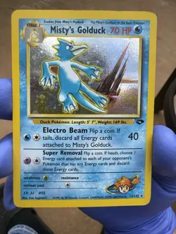 Pokemon TCG Gym Challenge Misty's Golduck Holo Rare 12/132 LP - Image 1