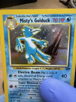 Pokemon TCG Gym Challenge Misty's Golduck Holo Rare 12/132 LP - Image 2