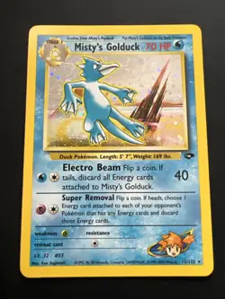 Pokemon TCG Misty's Golduck Gym Challenge Holo Rare Card 12/132 - Image 1