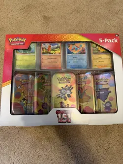 Pokemon TCG 151 Mini Tin Bundle Costco Exclusive – 5 Tins – Factory Sealed. - Image 1