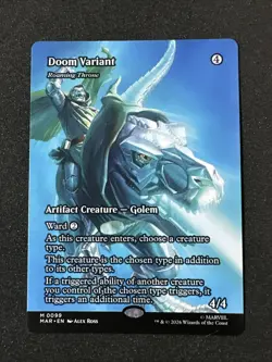 Doom Variant Roaming Throne (Borderless) - Marvel MTG (MAR)- Non Foil IN HAND - Image 1