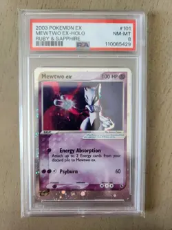 Mewtwo EX 101/109 Ruby & Sapphire Holo PSA 8 - Image 1