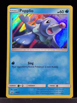 Pokemon Card Popplio SM03 Black Star Promo Sun & Moon Holo Rare Near Mint - Image 1