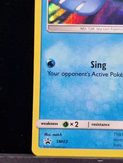 Pokemon Card Popplio SM03 Black Star Promo Sun & Moon Holo Rare Near Mint - Image 4