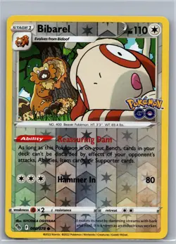 Bibarel 060/078 Common Pokemon GO Pokemon Reverse Holo Near Mint - Image 1