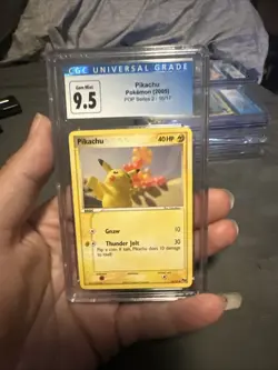Pikachu 16/17 /POP Series 2 - CGC GEM MINT 10 TCG Vintage 2005 Yuka Mori Art - Image 1