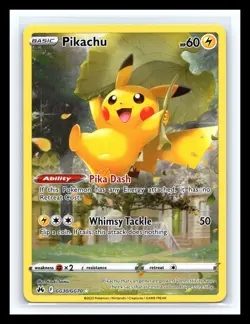 💥 Pokemon TCG Pikachu GG30/GG70 Crown Zenith Galarian Gallery Holo - Image 1