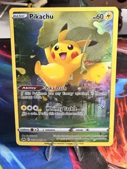 Pokemon TCG Pikachu GG30/GG70 Crown Zenith Galarian Gallery Holo Rare - Image 1