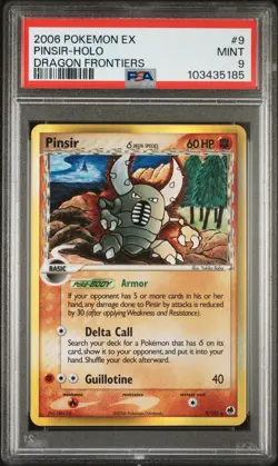 2006 POKEMON EX DRAGON FRONTIERS #9 PINSIR-HOLO PSA 9 - Image 1
