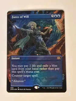 Force of Will (Borderless) Double Masters Foil MTG Box Topper Magic - Image 1