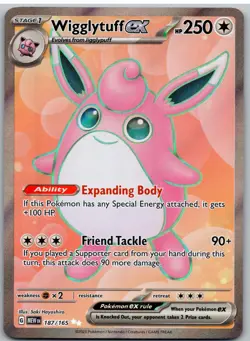 Wigglytuff ex 187/165 Ultra Rare 151 Pokemon - Image 1