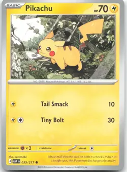 Pikachu 055/217 Common Ascended Heroes Pokemon Near Mint - Image 1
