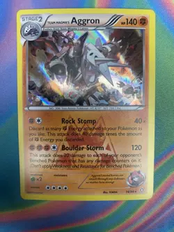 Pokemon TCG Team Magma's Aggron Holo Rare Card 14/34 - Image 1