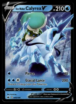 ICE RIDER CALYREX V - 045/198 Holo V Rare Chilling Reign Pokemon NM - Image 1