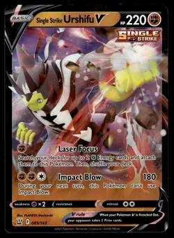 SINGLE STRIKE URSHIFU V - 085/163 Holo V Rare Battle Styles Pokemon NM - Image 1