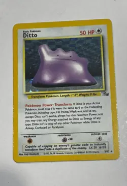 Pokemon TCG Ditto 3/62 Fossil Holo 1999 - Image 1