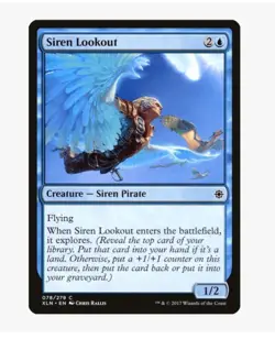 MTG Siren Lookout #78 Ixalan (XLN) Magic Card in Protective Sleeve MP - Image 1
