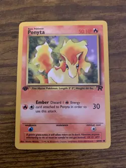Ponyta 64/82 Uncommon - 1st Edition Team Rocket Vintage Pokemon Card - Image 1