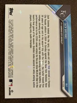 Zack Greinke 225th Career Win 2023 MLB TOPPS NOW Card 957 In Hand - Image 2