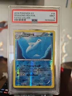 Dewgong 16/124 Fates Collide Reverse Holo PSA 9 Mint - Image 1