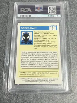 1990 Marvel Universe Spider-Man #2 Super Heroes PSA 10 Gem Mint! - Image 2