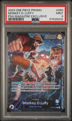 2024 ONE PIECE PROMOS PSA MAGAZINE EXCLUSIVE #060 MONKEY D. LUFFY PSA 9 - Image 1