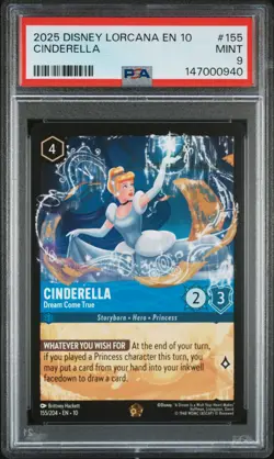 DISNEY LORCANA EN 10-WHISPERS IN THE WELL CINDERELLA - DREAM COME TRUE PSA 9 - Image 1