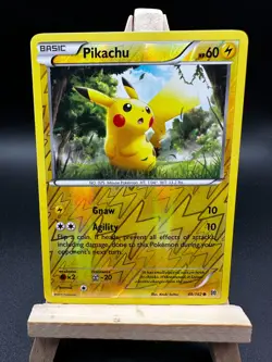 Pokemon Pikachu Card 48/162 Reverse Holo, XY Breakthrough, LP/MP Condition - Image 1