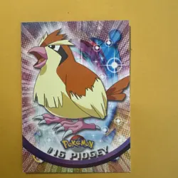 #16 PIDGEY Green Logo Pokemon Topps TV Animation Edition Trading Card 1999 2000 - Image 1
