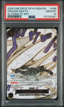 PSA 10 Ground Death Alt Art OP14-096 - The Azure Sea's Seven One Piece TCG - Image 1
