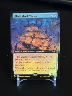 MTG Magic the Gathering Aetherdrift Marketback Walker 393 Extended Art Foil Rare - Image 1