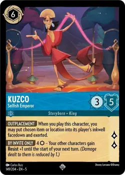 Kuzco, Selfish Emperor Foil - 149 EN-5 NM - Lorcana - Image 1