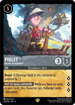Piglet, Sturdy Swordsman Foil - 191 EN-4 NM - Lorcana - Image 1
